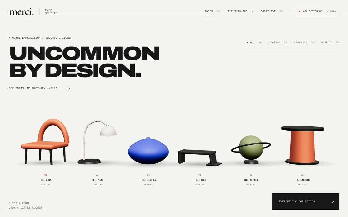 Form Studies, independent design concept